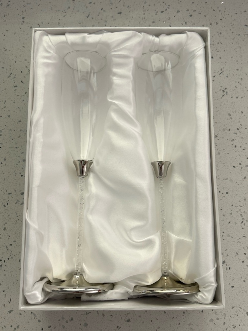 Z Gallerie Giselle Champagne Flutes - White Gift Box
